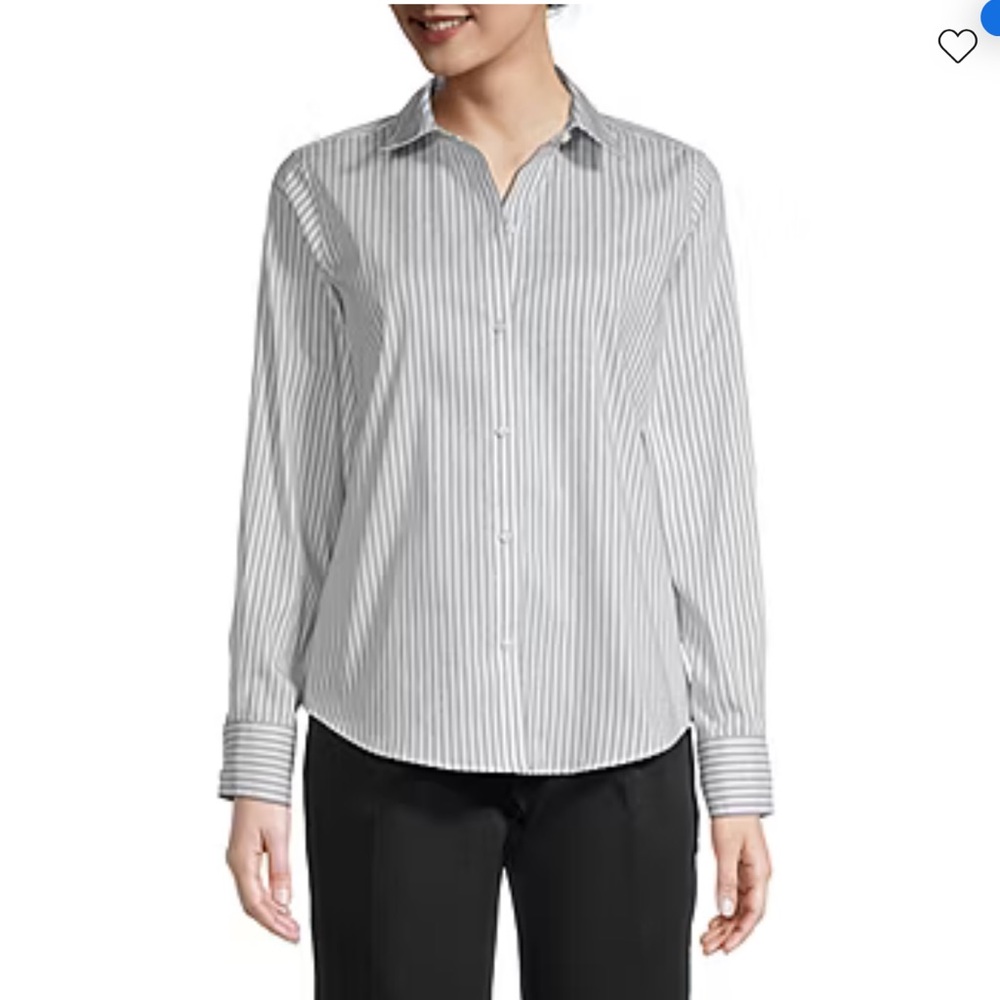 Liz Claiborne Black and White Striped Blouse
